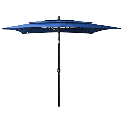 Parasol extérieur facile à ouvrir CLSDRZC bleu azur pour ombrager une terrasse