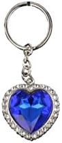 Shamrock Gift Co Titanic Heart of the Ocean Keyring, Silver/Blue