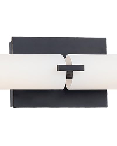 Image of GEORGE KOVACS P5046-37B-L Tube LED Vanity Bath Light, 2-Light, 40 Total Watts, 4.75-in H x 39.75-in W, Dark Restoration Bronze