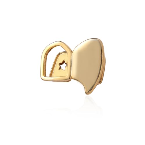 Set de 2 piezas de grillz para dientes hip hop chapado en oro 14K miniatura 4