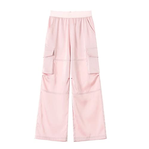 Lightweight Jogger Pants For Girls Kids & Toddler Warm Weather Cargo Loose High Waisted Pants Pink #TOP5