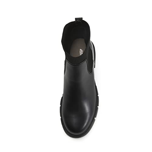 REDTOP Women's Elastic Chelsea Boots Chunky Block Heel Platform Lug Sole Ankle Booties 5