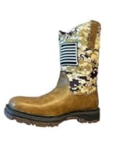 YXCFEWD Square Toe Cowboy Boots for Men Slip Resistant Work Boots Chunky Heel Fashionable Retro Men's Western Boot (Brown,10)