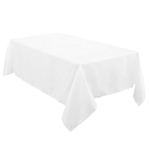 uxcell Rectangle Tablecloth for 4 Foot Table in Washable Polyester Waterproof 55x63 Inch