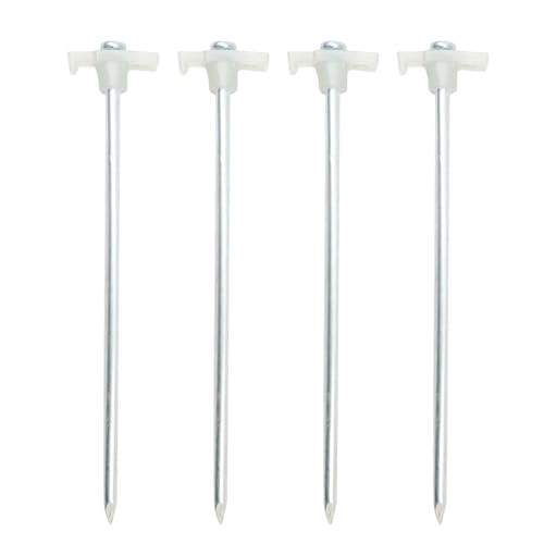 Zeltheringe - 4er Pack Camping Heringe Stahlheringe | Wiederverwendbare Erdnägel, Schraubheringe, multifunktionale Seile Nägel