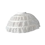 Colaxi Hoops Petticoat Dress Bustle Underskirt for Prom Cosplay Party Stage Performance White