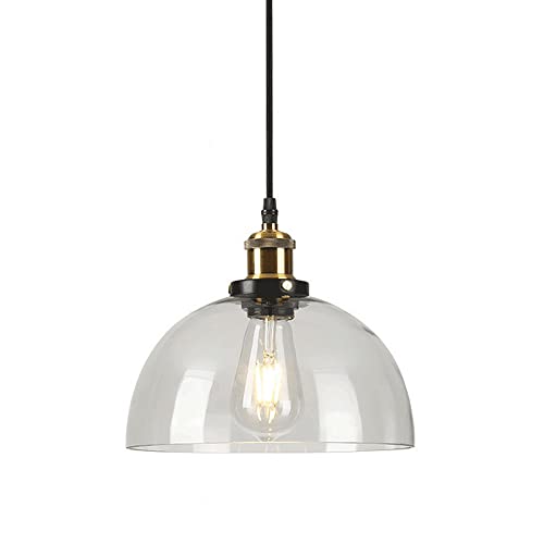 Lampe suspendue classique en verre transparent et style industriel rétro