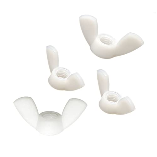 CONPHERON M6 Tuerca Mariposa de Plástico, Tuercas de Nailon, Blanco, 10 Pezzi