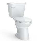 Two-Piece Elongated Toilet Set, Water Conserving Single Flush with Soft-Close Seat, Standard Installation for Home Bathrooms