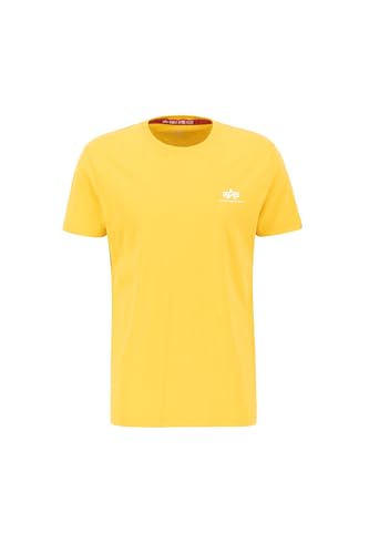 Alpha Industries Herren Basic T Small Logo, Solar Yellow, XL – Ansicht 1