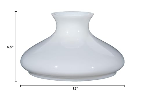 Image of B&P Lamp 10 inch Fitter Cased White Glass Tam-O-Shanter Style Student Lamp Shade with Plain Top
