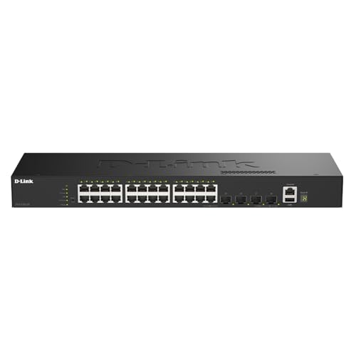Image of D-Link DGS-1530-28 24-Port Gigabit Stackable Smart Managed Switch 4 Ports 10G SFP+ for uplink, 6kV Surge Protection on ethernet Ports, QoS, Enterprise Security, RPS Support