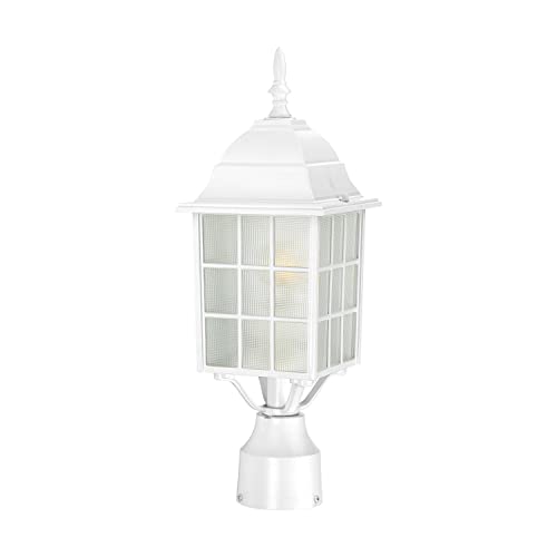Image of Nuvo Lighting 60 /4907 Adams One Light Post Lantern 100 Watt A19 Max. Frosted Glass White Outdoor Fixture