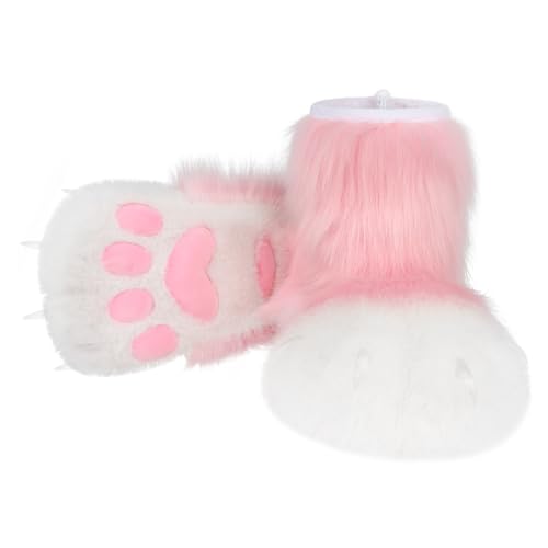 Chaussures de renard en fausse fourrure pour costume de loup et chien Cosplay