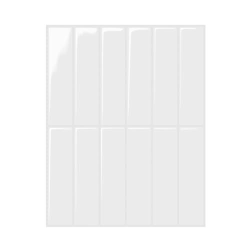 DAGOU Peel and Stick Backsplash 3D Wall Tiles,Self-Adhesive,Oil Proof,Waterproof, Removable Wall Panels for Kitchen & Bathroom,Modern Design, Easy Install (10.7ft，12x9 inch,14 Pack) (White)