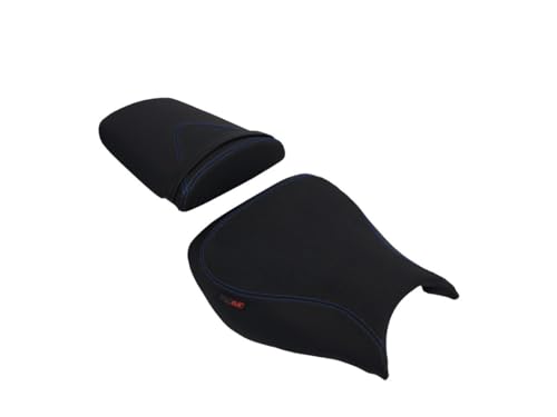 Housse selle moto Honda CBR1000RR 2004 2005 2006 2007 noire couture bleue