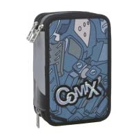 Colore: Blu Blu ASTUCCIO 3 ZIP COMIC FLASH BLU