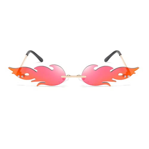 ENTHYI Polygon Flame Sunglasses for Women Frameless Party Colorful Punk Eyewear Cosplay Glasses Men2