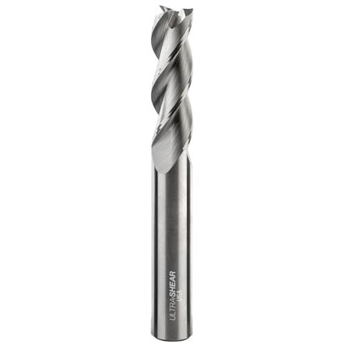 Image of 1 /2 Inch End Mills, 3 Flute, USA Made Solid Carbide CNC Aluminum Cutting End Mill Bits for Roughing & Finishing - Square End - UF27952