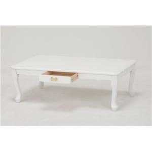 折りたたみ式 猫足 ホワイトテーブル 長方形