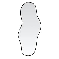 Homvdxl Unregelmäßiger Wandspiegel, asymmetrischer Spiegel, 90x40 cm, dekorativer moderner Spiegel für Badezimmer, Schlafzimmer, Wohnzimmer, Eingangsbereich, Schwarz – Ansicht 2