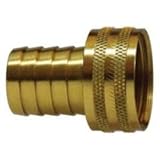 30466 Short Shank Swivel Adapter with Knurled Nut, 1/2 in Garden Hose Barbed x 3/4 in FGH, Brass (2 Pack)