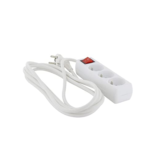 Bloc multiprise 3x16A + Interrupteur - 1.5 ou 3m - Blanc - Chacon (3m)