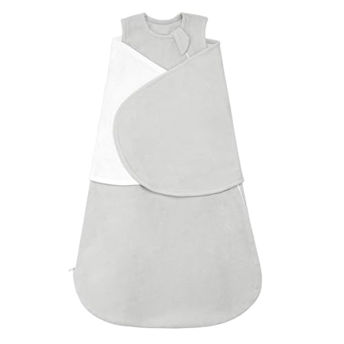 Image of ZIGJOY Swaddle Sleep Sack Newborn 1.5 Tog Fleece Wearable Blanket Baby 0-6 Months - Lightweight MicroFleece Winter Sleeping Sacks Bag for Infant Girl Boy Gifts, Grey