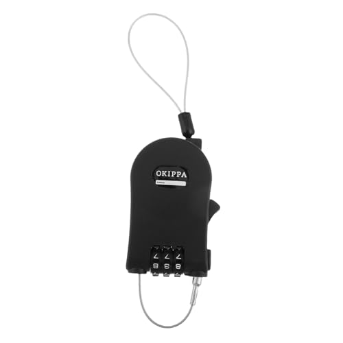 iplusmile bloqueo de cable candado para maleta bloqueo de equipaje de viaje candado con combinación de cables candado de viaje portatil cerraduras de equipaje de viaje el plastico Black