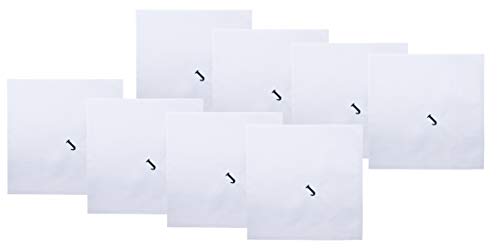 Retreez 8 Piece Pure Cotton Initial Monogrammed Men's Handkerchiefs Hanky Gift Box Set - Set J Initial
