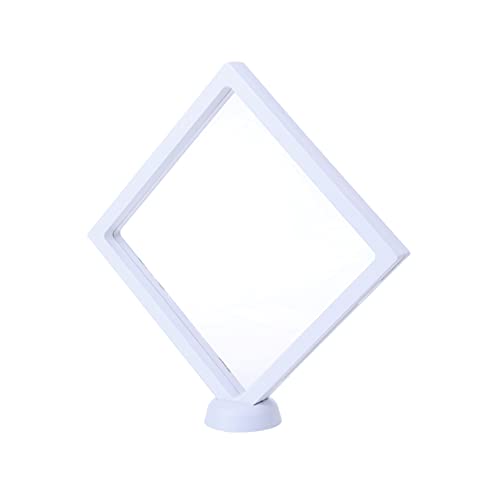 IWOWHERO Boîte Affichage Bijou Flottante Transparente Blanche Avec Membrane Pe Cadre Exposant Médailles De Monnaie Et Bijoux