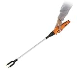 Animal Electric Prod Hot Shock Waterproof Cattle Prod Stick with LED Light,Non-Slip Comfortable Grip Flexible Shaft 22000 mAh Rechargeable Electric Prod,Orange,111CM