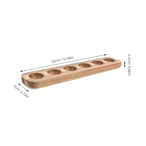 Bandeja de huevos de diseño elegante en madera resistente de 6 cavidades 2