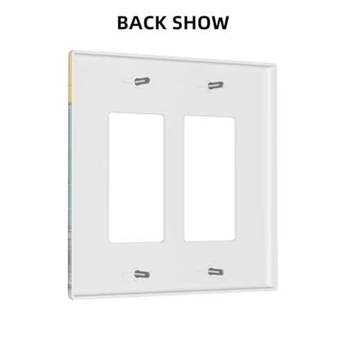 Decorative Outlet Covers Novelty Black Cat Funny Duck Bath 2 Gang Wall Plate Double Rocker Two Switch Wall Cover Plate Jumbo Dual Gfci Faceplate for Bedroom Decor