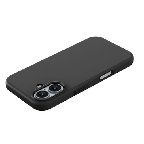 Image of Premium Liquid Silicon Back Cover case for iPhone 16|Soft Micro Fibre Lining Inside| Shockproof dust Free Back Cover case| magsafe Silicon case for iPhone 16|Military Grade Protection | Black