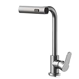 silver nickels and dimes Faucets Kitchen Faucets Gray Rotation Waterfall Stream Sprayer Head Sink Mixer Brushed Nickle Water Tap Accessorie(Faucet FY Silver)