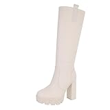  Ital Design Damenschuhe Stiefel High-Heel Stiefel, SP265-, Kunstleder, Beige, Gr. 39