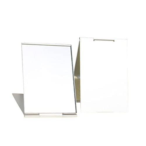 WOONEKY 2Pcs Foldable Aluminum Makeup Mirror for Purse and Pocket