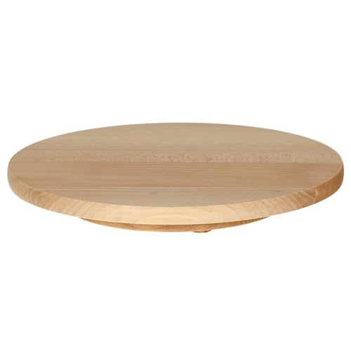 Bütic Buchenholz Drehteller, Drehplatte, Drehkabinett, Servierteller, Artikelgröße:35cm Durchmesser