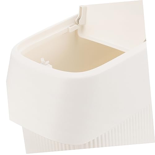 Caneca de basura estrecha con tapa color blanco miniatura 6
