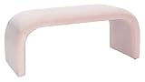 SAFAVIEH Furniture - Tenko Bench - Light Pink - Solid Wood - Modern Shearling Design - Ideal for Entryway, Bedroom, Living Room, 18.5' Seat Height - Fully Assembled (BCH1300C)