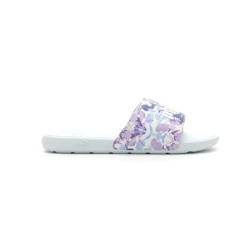 PUMA Kids Girls Cool Cat 2.0 First Frost Slide Casual Sandals Casual - Blue, Purple, White