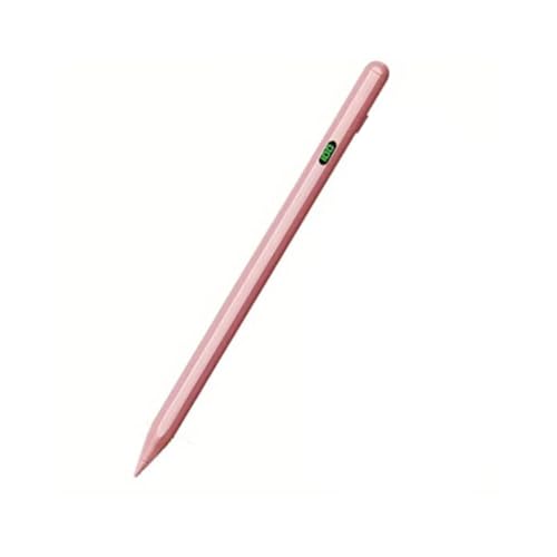 Universal Dokunmatik Stylus Kalem LED Göstergeli Manyetik Gövdeli Type-C Şarjlı Hassas Uçlu Çizim ve Not Alma Kalemi Tüm Touchscreen Cihazlarla iPad ile Uyumlu, ZR61 (Açık Pembe)