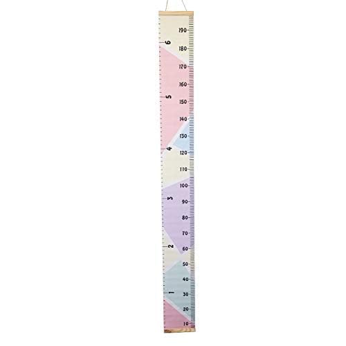 image for MinoMia Kids Growth Chart, Wood Frame Fabric Canvas Height Measurement