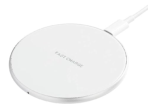 Image of Wireless Charger | 10W Wireless Fast Charging Pad Compatible with i-Phone 14 /13 /12 /11 /XS /X /8 Air-pods & Other Qi Devices, (White) Pack of 2