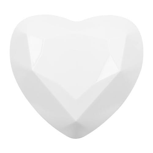 Hsthe Sea Caja de Anillo Blanca con luz LED, Cajas de Anillo de Terciopelo de Diamante Creativas para propuesta de Compromiso y Boda