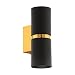 Produktbild EGLO LED Wandlampe Passa, 2 flammige Wandleuchte, Wandstrahler innen aus Metall in Schwarz und Gold, Wohnzimmerlampe, Flurlampe mit Up and Down Light, rund, GU10 Fassung