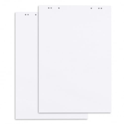 Conipa - 2 x Flipchart Papier Block 65x98 cm weiß (BLANKO) 80 g/qm - 2 Flipchart-Blöcke à 20 Blatt - Whiteboard-Papier für Charts & Meetings (2 Blöcke Blanko)