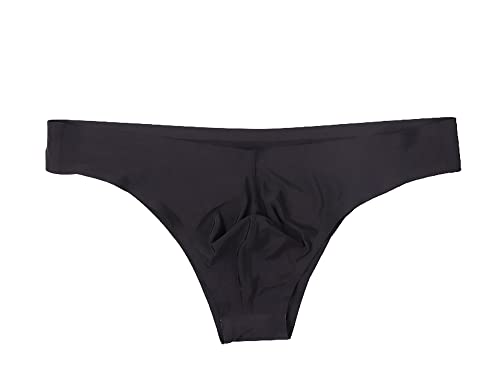 Men's Solid Color Ice Silk Traceless Breathable Bikini Thongs Underwear Low Rise Panties Briefs2