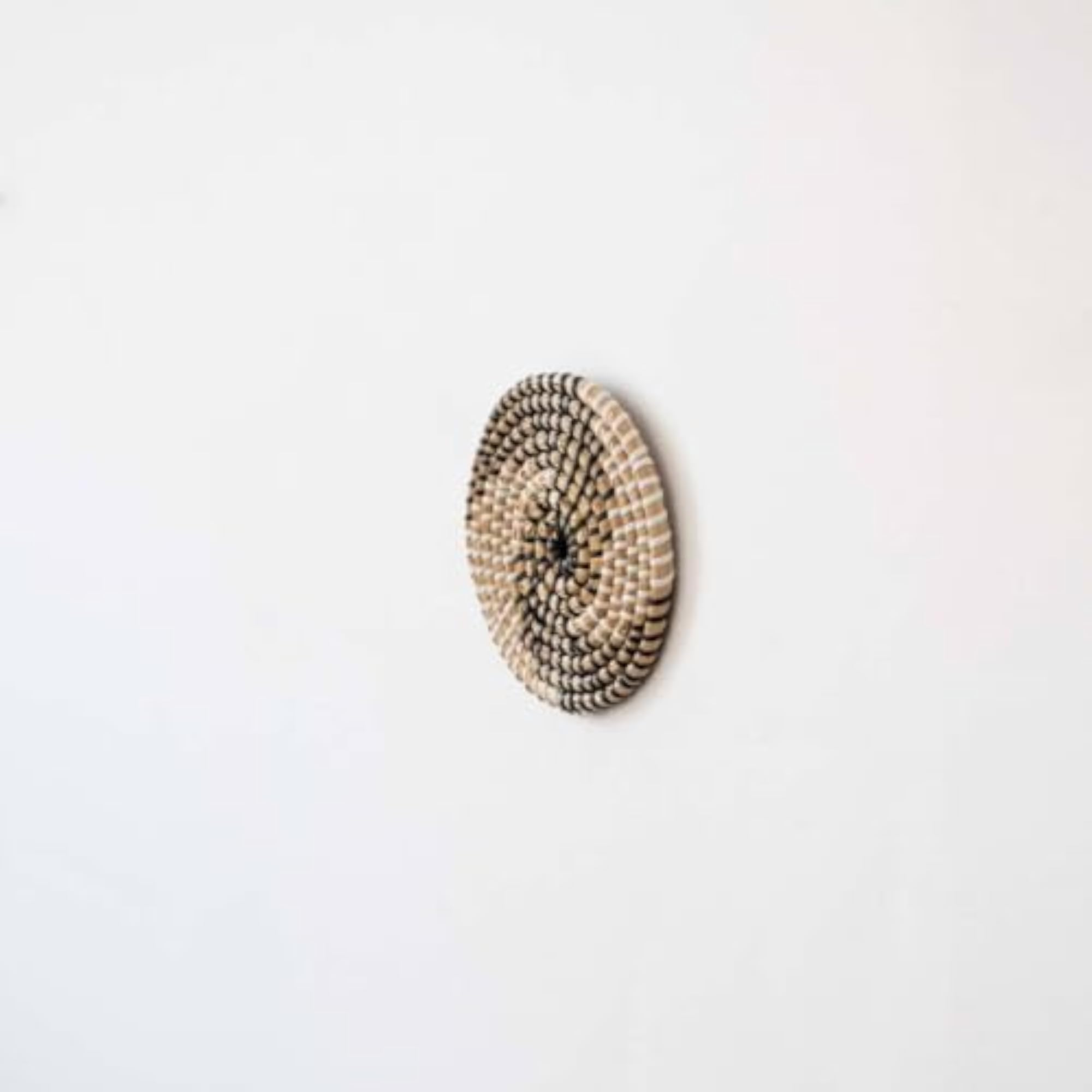 Bohemian White & Black Sabai Grass Wall Basket
